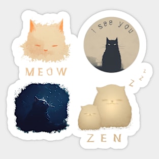4 cats Sticker